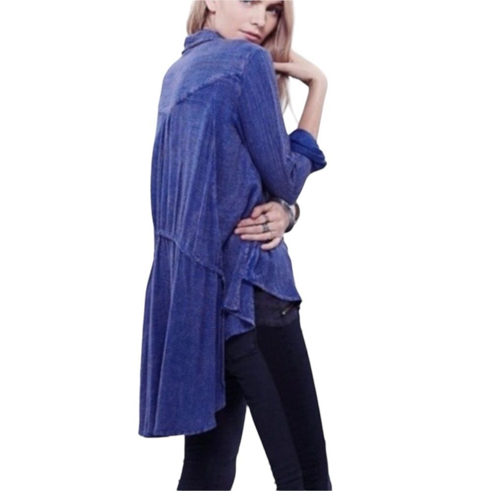 Free People High Low Thermal Button Down Size XS